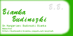 bianka budinszki business card